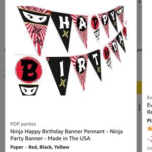 Ninja birthday banner
